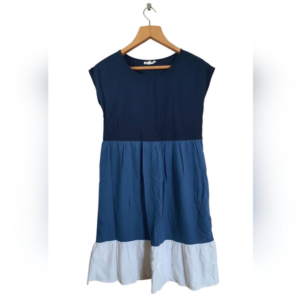 52seven Blue & White Linen Sundress